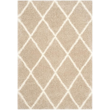 Safavieh Montreal Shag Power Loomed Rectangle Rug- Beige - Ivory- 5 Ft. 3 In. X 7 Ft. 6 In. SGM831C-5